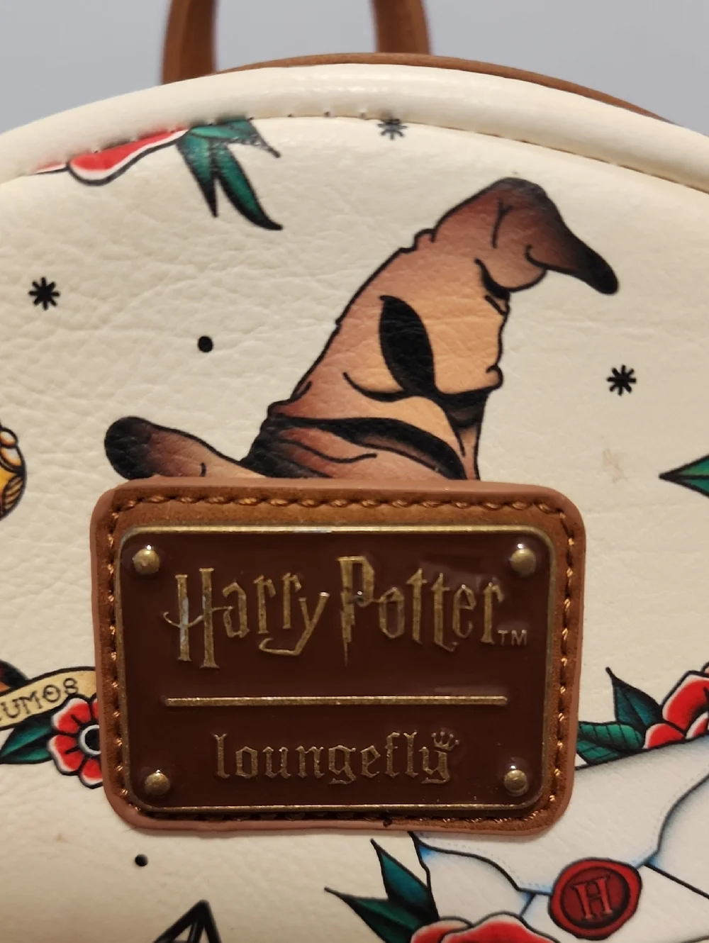 Harry Potter Loungefly Mini Backpack - Cream Floral Tattoo Print